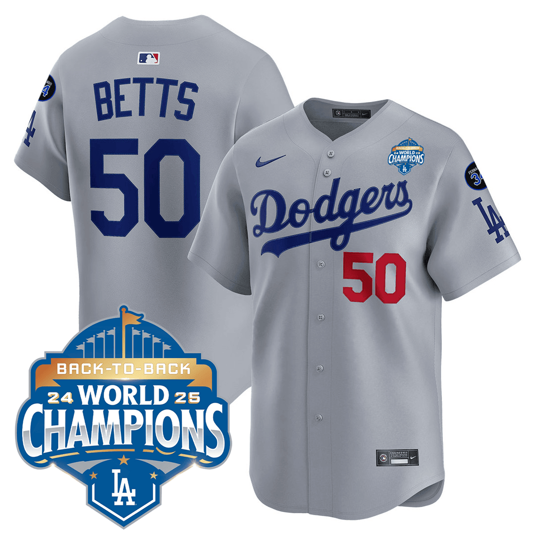 Men's Dodgers 2025 World Series - Back To Back Champions Vapor Premier Limited Jersey V2 - All Stitched