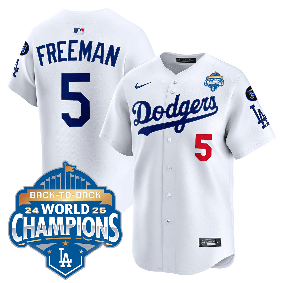 Men's Dodgers 2025 World Series - Back To Back Champions Vapor Premier Limited Jersey V2 - All Stitched