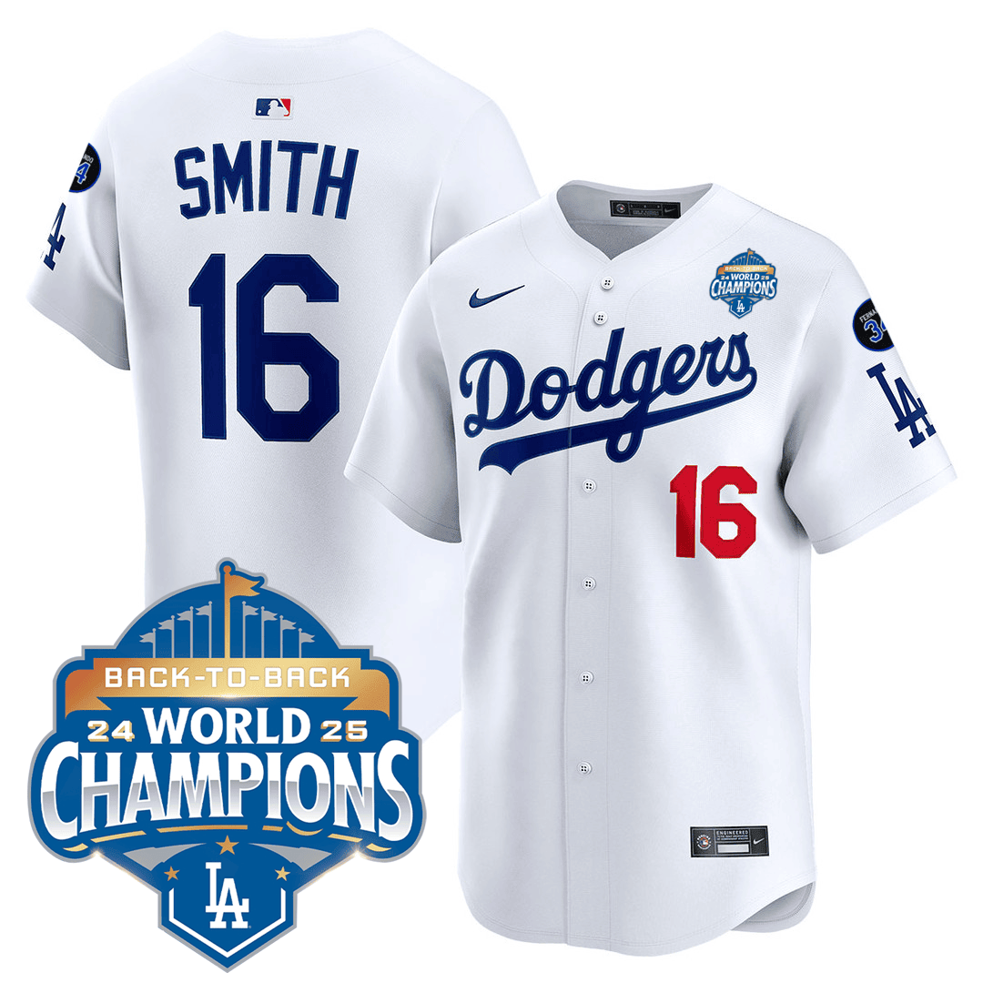 Men's Dodgers 2025 World Series - Back To Back Champions Vapor Premier Limited Jersey V2 - All Stitched