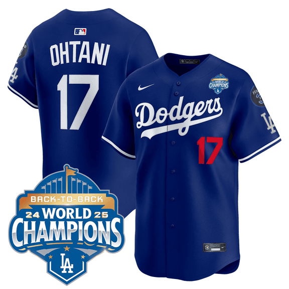 Men's Dodgers 2025 World Series - Back To Back Champions Vapor Premier Limited Jersey V2 - All Stitched