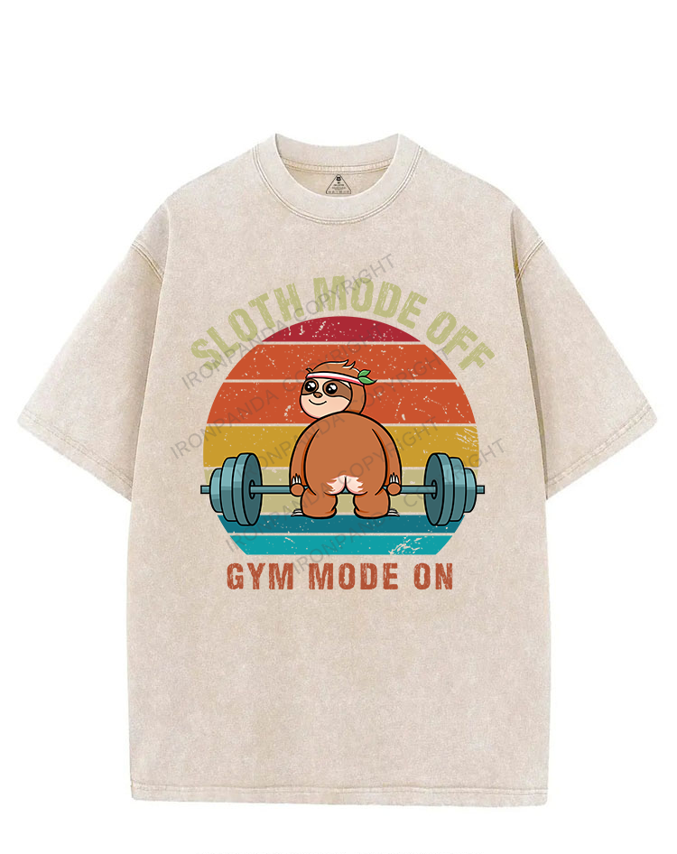 SLOTH MODE OFF GYM MODE ON VINTAGE GYM SHIRT