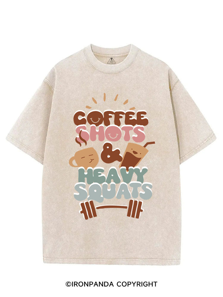 Coffee Shots and Heavy Squats Vintage Gym Shirt