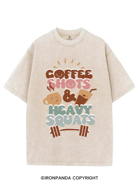 Coffee Shots and Heavy Squats Vintage Gym Shirt