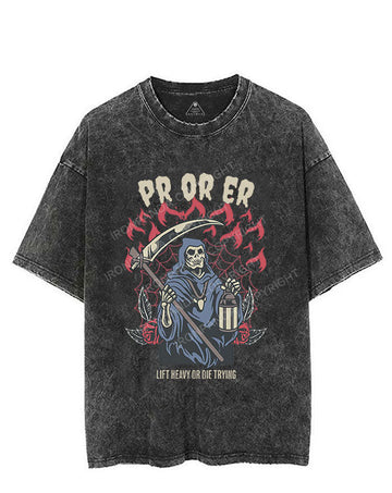 Pr or Er Lift heavy or die trying Vintage Gym Shirt