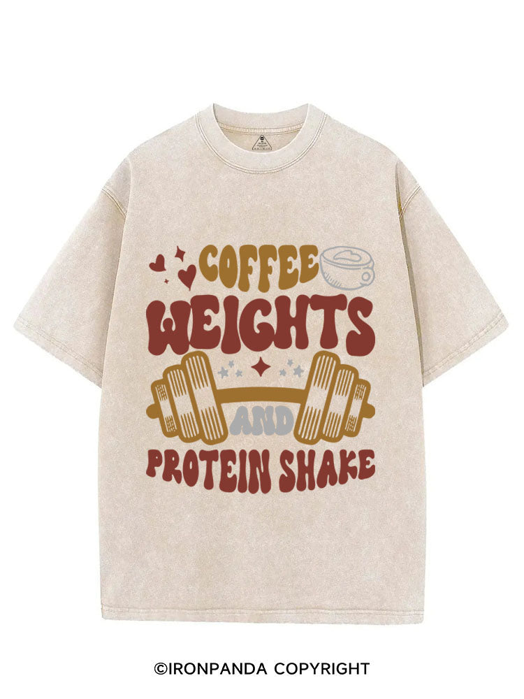 Coffee Weight Protein Vintage Gym Shirt