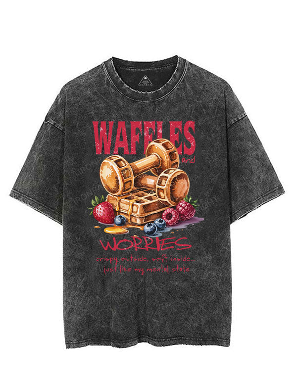 WAFFLES AND WORRIES VINTAGE GYM SHIRT