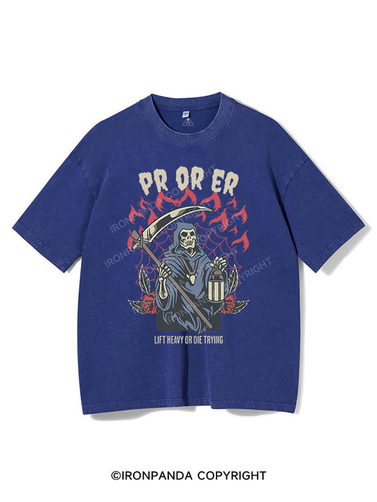 Pr or Er Lift heavy or die trying Vintage Gym Shirt