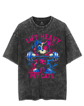 LIFT HEAVY PET CAT VINTAGE GYM SHIRT