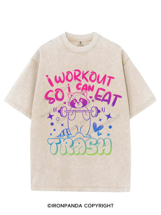 I WORKOUT SO I CAN EAT TRASH VINTAGE GYM SHIRT