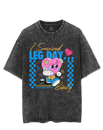 I SURVIVED LEG DAY....BARELY VINTAGE GYM SHIRT