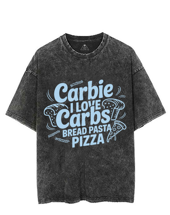 CARBIE I LOVE CARBS VINTAGE GYM SHIRT