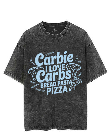 CARBIE I LOVE CARBS VINTAGE GYM SHIRT