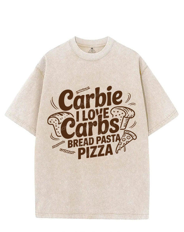 CARBIE I LOVE CARBS VINTAGE GYM SHIRT
