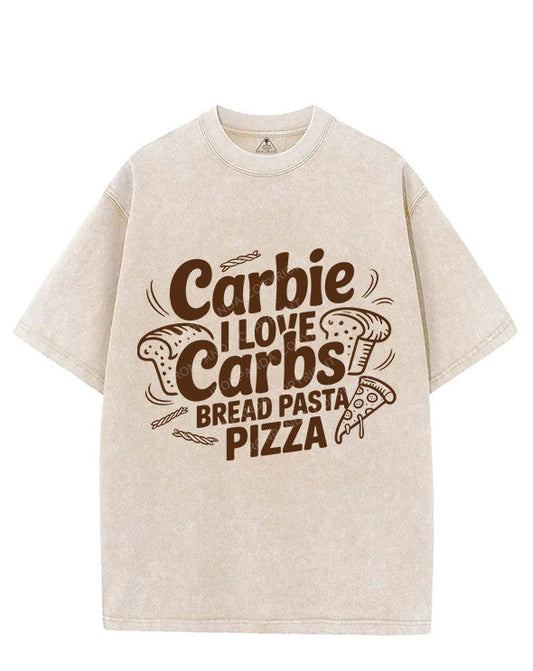 CARBIE I LOVE CARBS VINTAGE GYM SHIRT