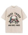 THICK THIGHS AND CHILL VIBES VINTAGE GYM SHIRT