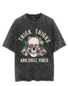 THICK THIGHS AND CHILL VIBES VINTAGE GYM SHIRT