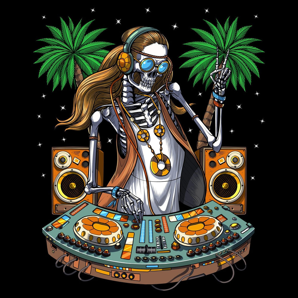Hippie Skeleton DJ T-Shirt