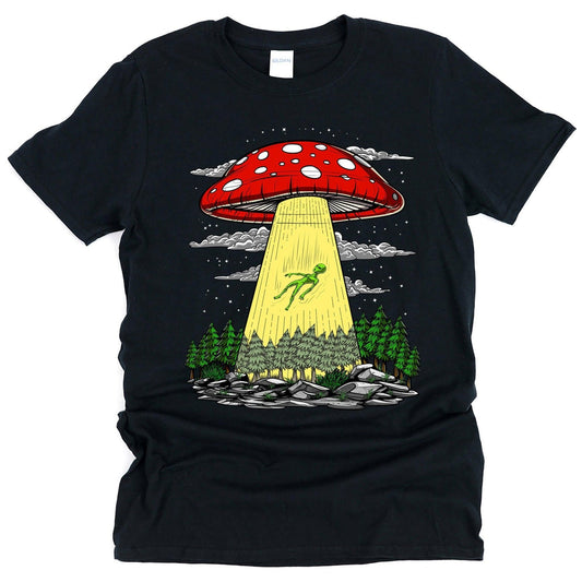 Mushroom Alien Abduction T-Shirt