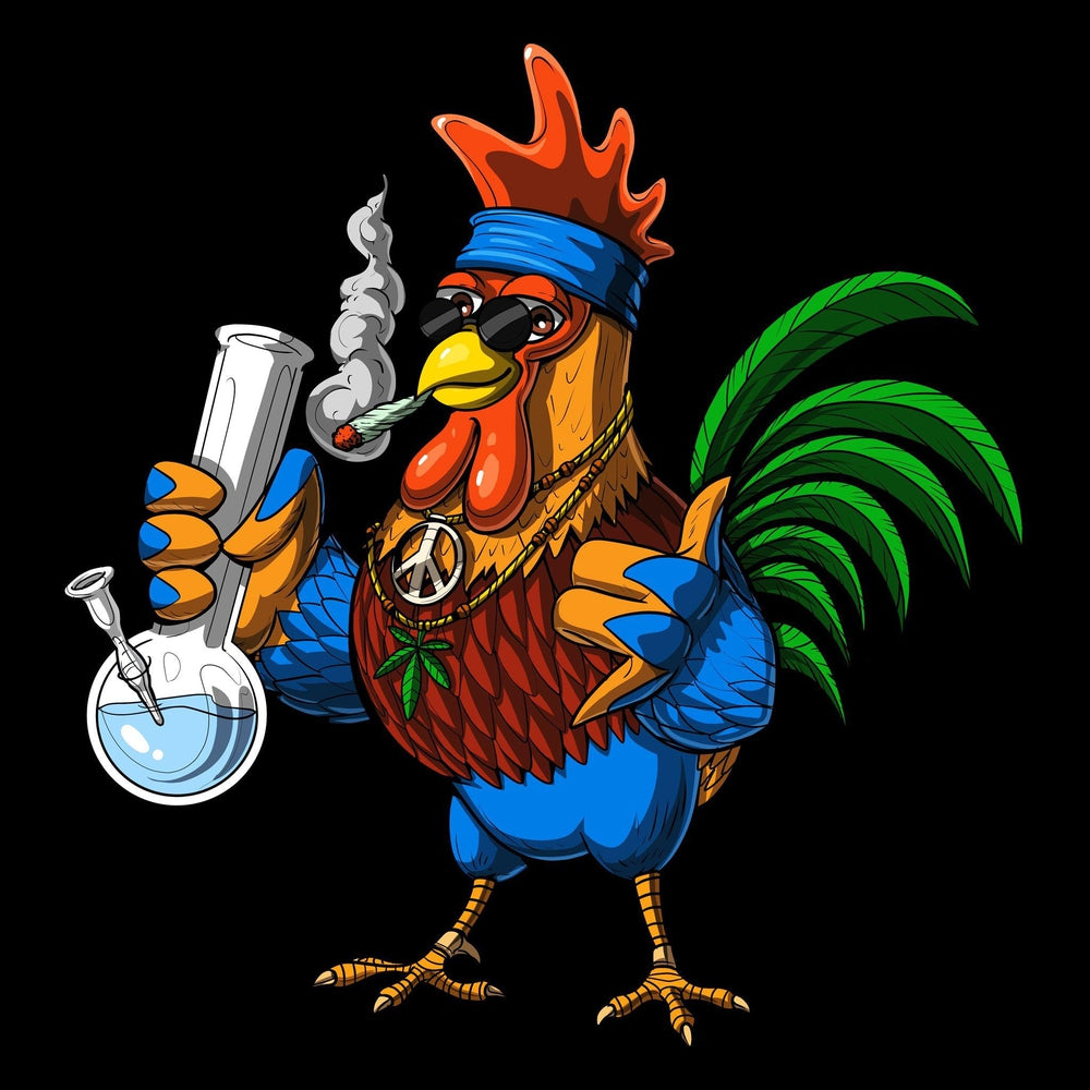 Rooster Hippie Stoner T-Shirt