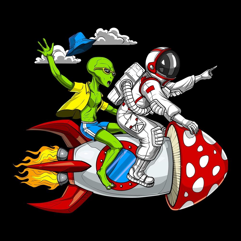 Space Mushroom Rocket T-Shirt
