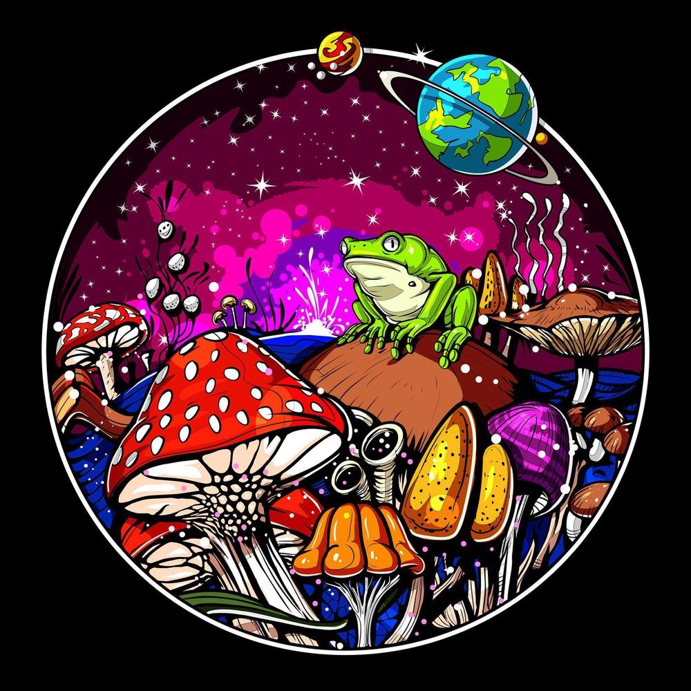Trippy Mushrooms Forest T-Shirt