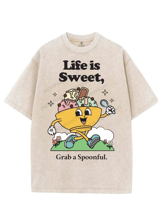 LIFE IS SWEET, GRAB A SPOONFUL VINTAGE GYM SHIRT