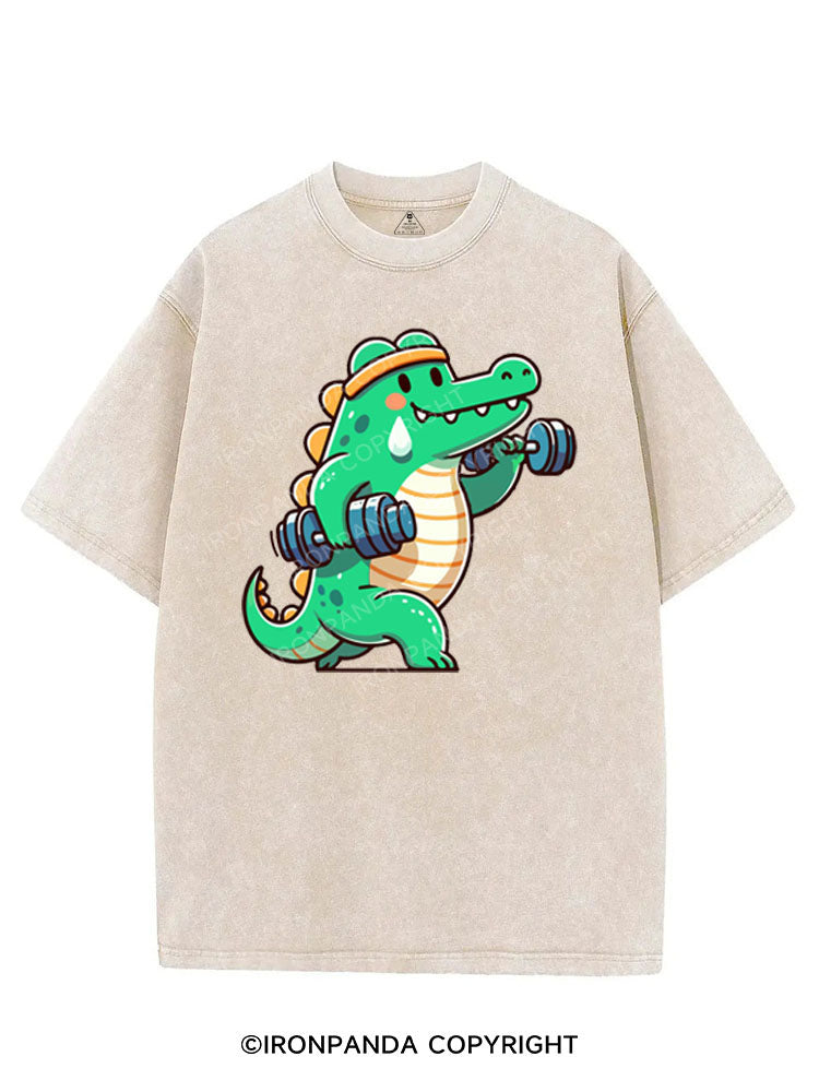 LIFTING CROCODILE VINTAGE GYM SHIRT