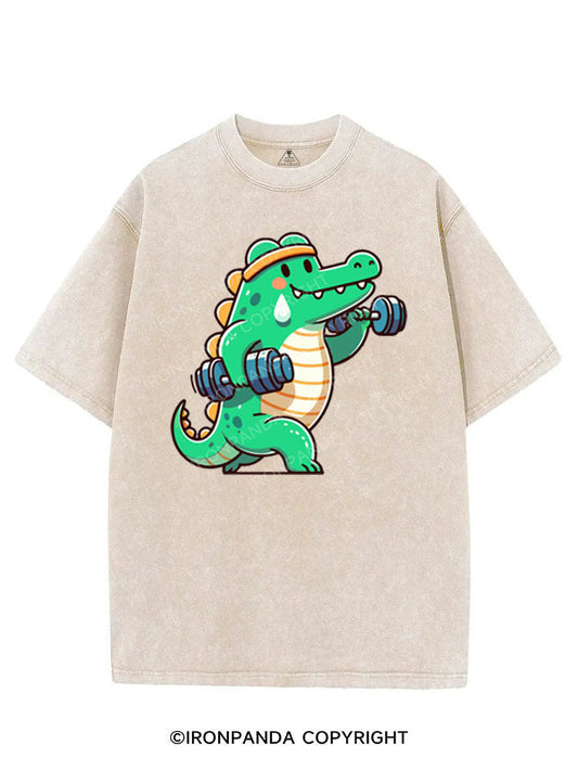 LIFTING CROCODILE VINTAGE GYM SHIRT