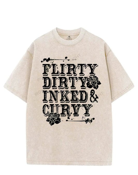 FLIRTY DIRTY INKED & CURVY VINTAGE GYM SHIRT