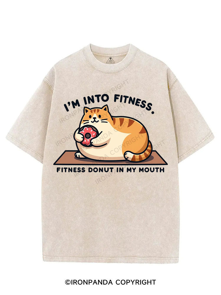 I'M INTO FITNESS, FITNESS DONUT IN MY MOUTH VINTAGE GYM SHIRT