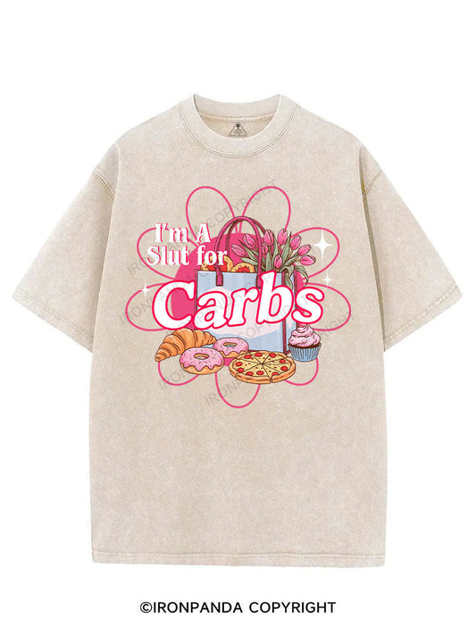 I'M A SLUT FOR CARBS VINTAGE GYM SHIRT