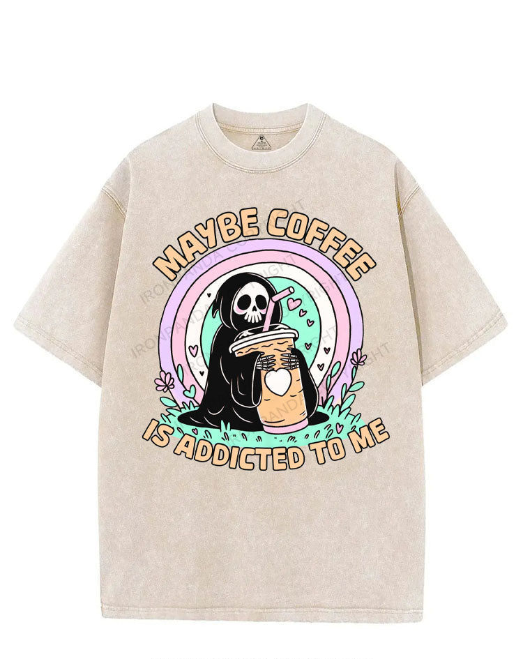 MAYBE COFFEE IS ADDICTED TO ME VINTAGE GYM SHIRT