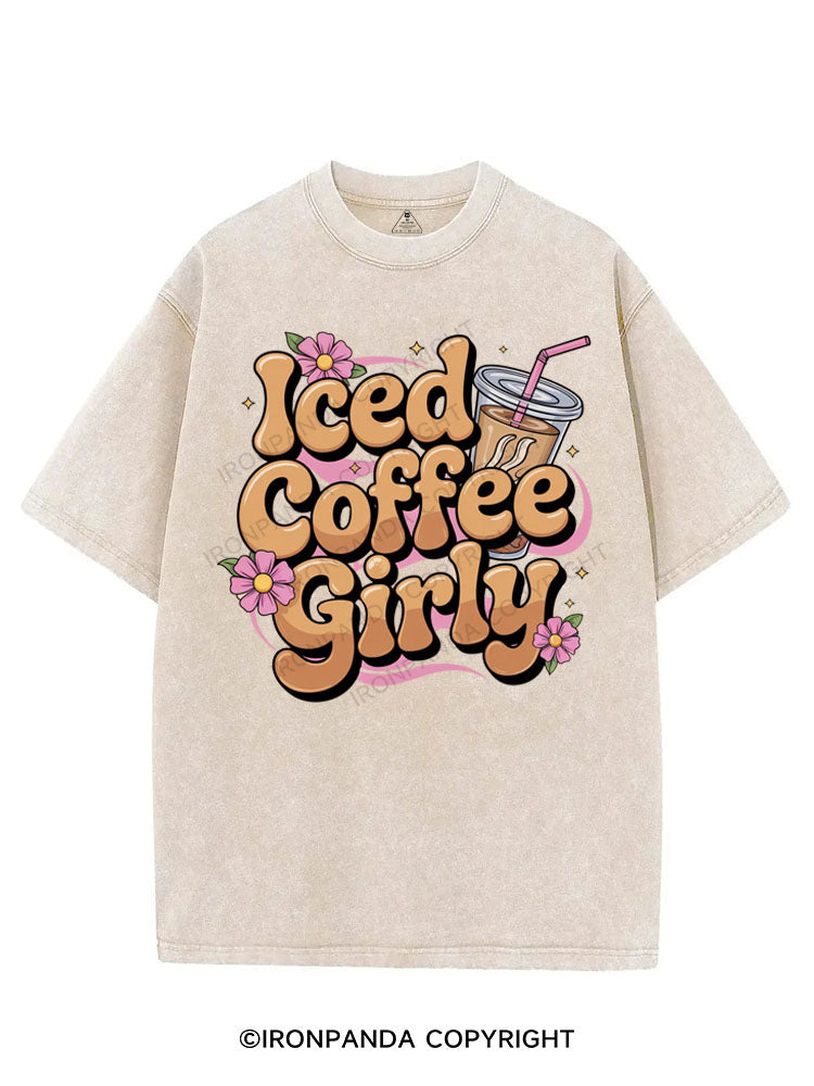 ICED COFFEE GIRLY VINTAGE GYM SHIRT