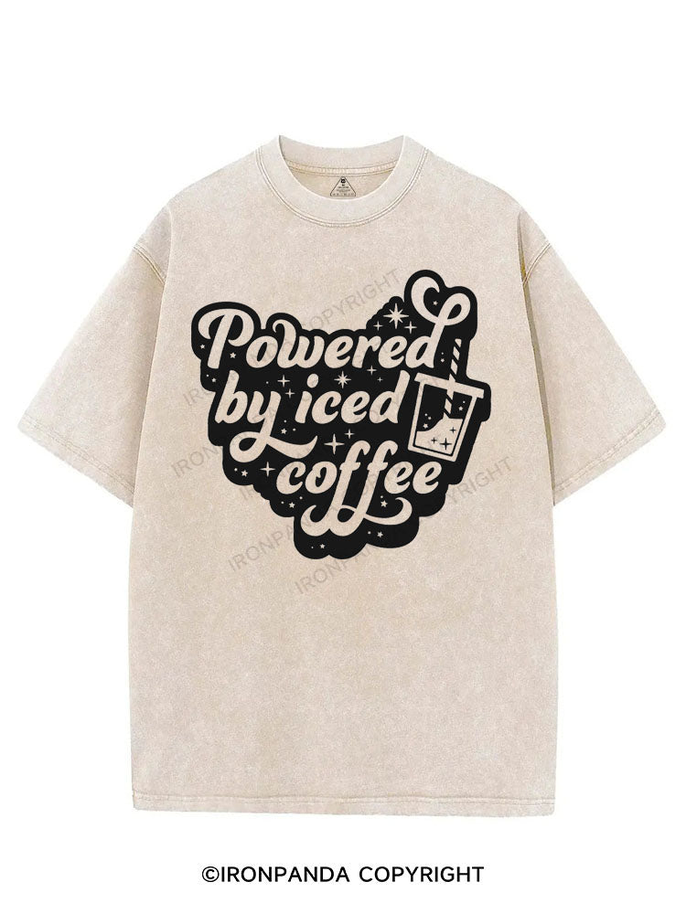 POWERED BY ICED COFFEE VINTAGE GYM SHIRT