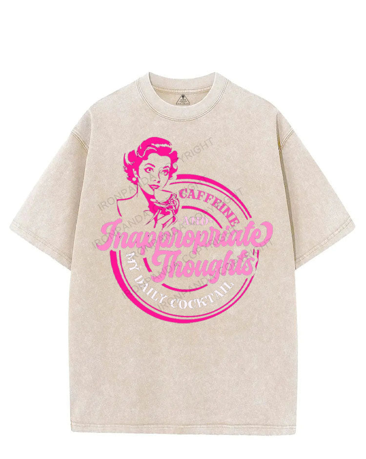 CAFFEINE AND INAPPROPRIATE THOUGHTS VINTAGE GYM SHIRT