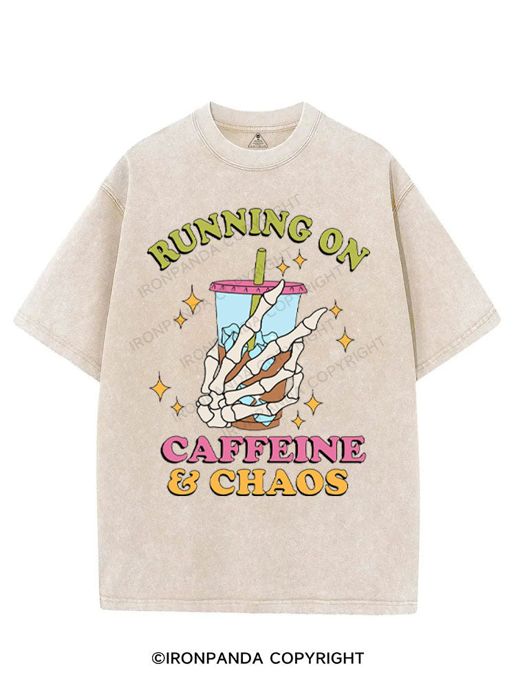 RUNNING ON CAFFEINE & CHAOS VINTAGE GYM SHIRT