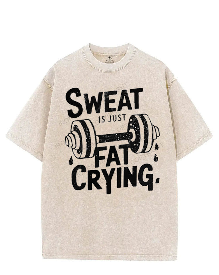 SWEAT IS JUST FAT CRYING VINTAGE GYM SHIRT
