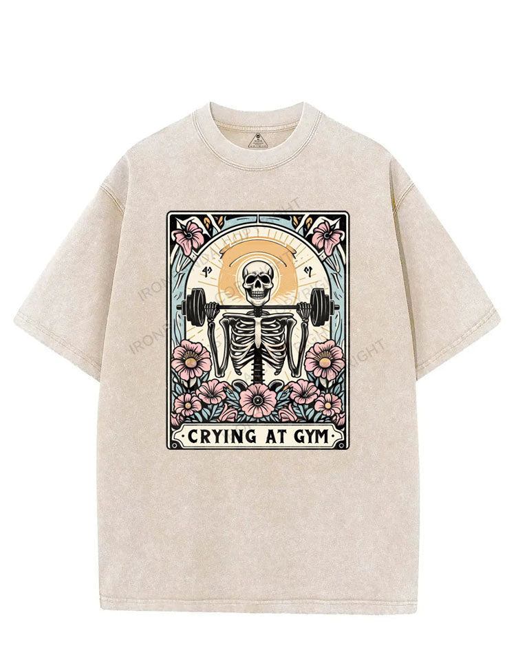 CRYING AT THE GYM SKELETON VINTAGE GYM SHIRT