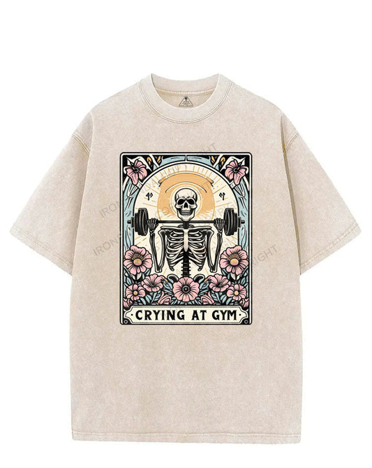 CRYING AT THE GYM SKELETON VINTAGE GYM SHIRT