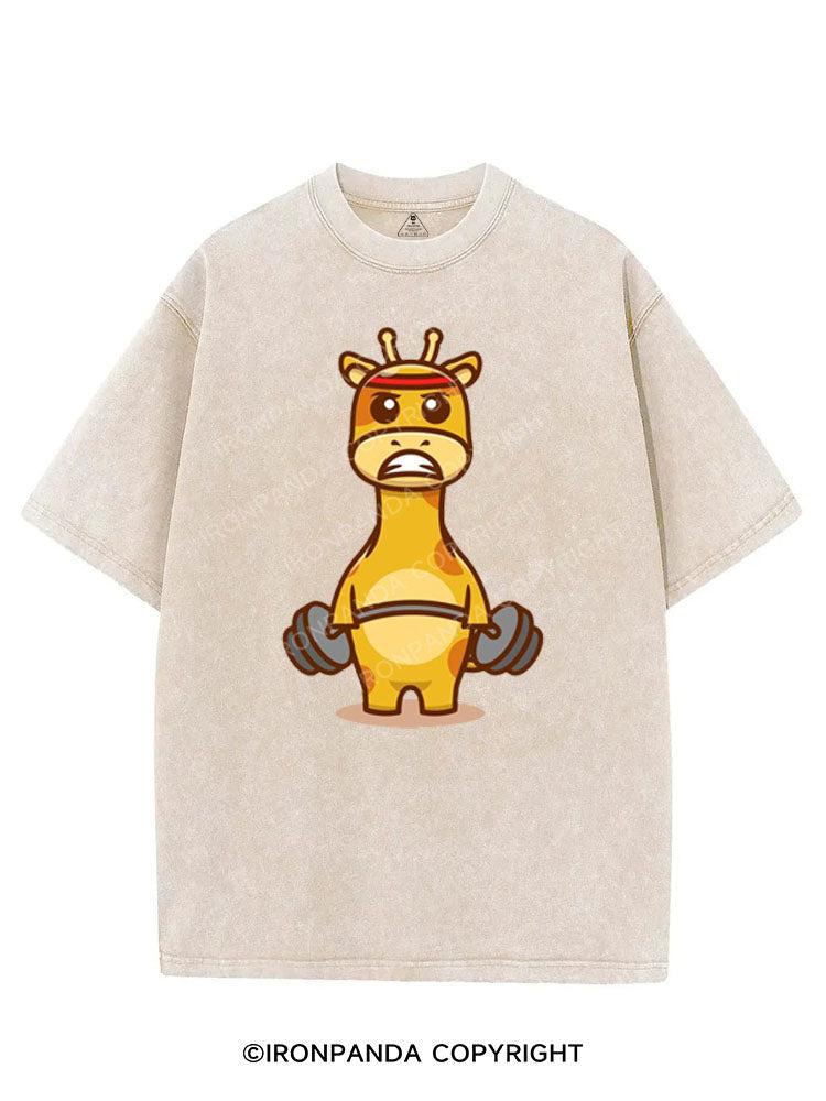 LIFTING GIRAFFE VINTAGE GYM SHIRT
