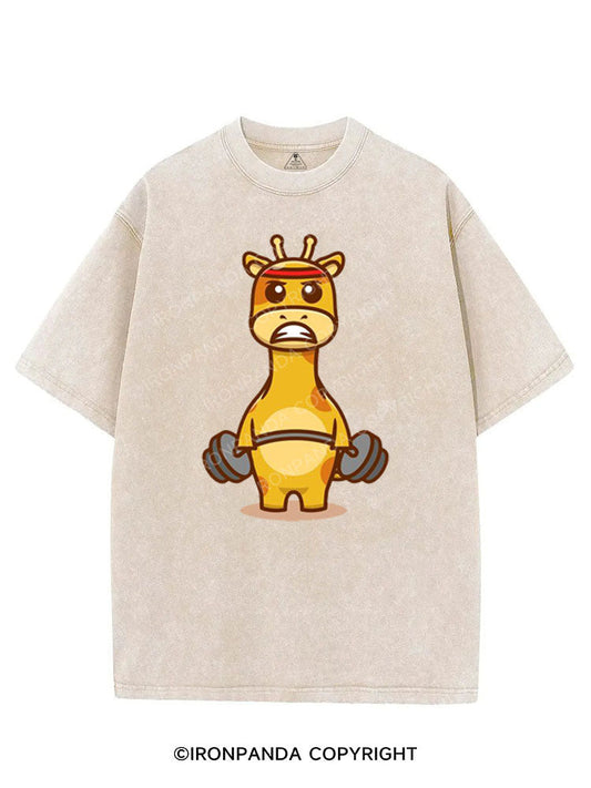 LIFTING GIRAFFE VINTAGE GYM SHIRT