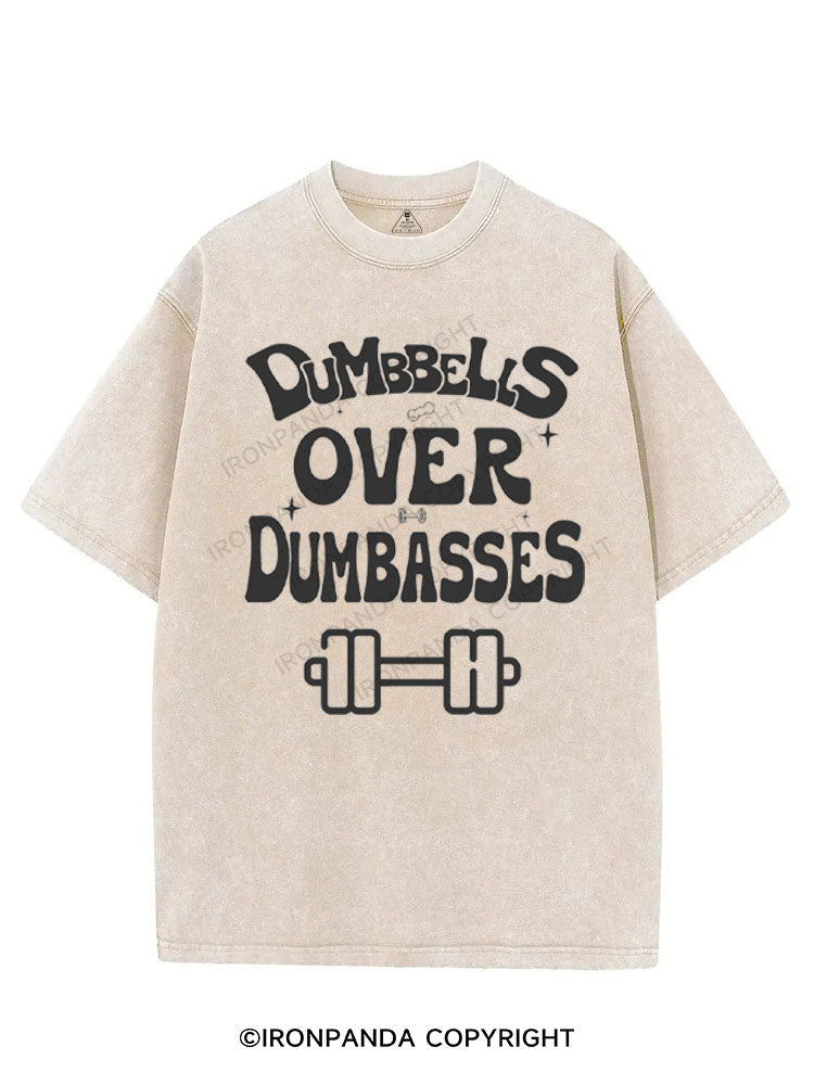 DUMBBELLS OVER DUMBASSES VINTAGE GYM SHIRT