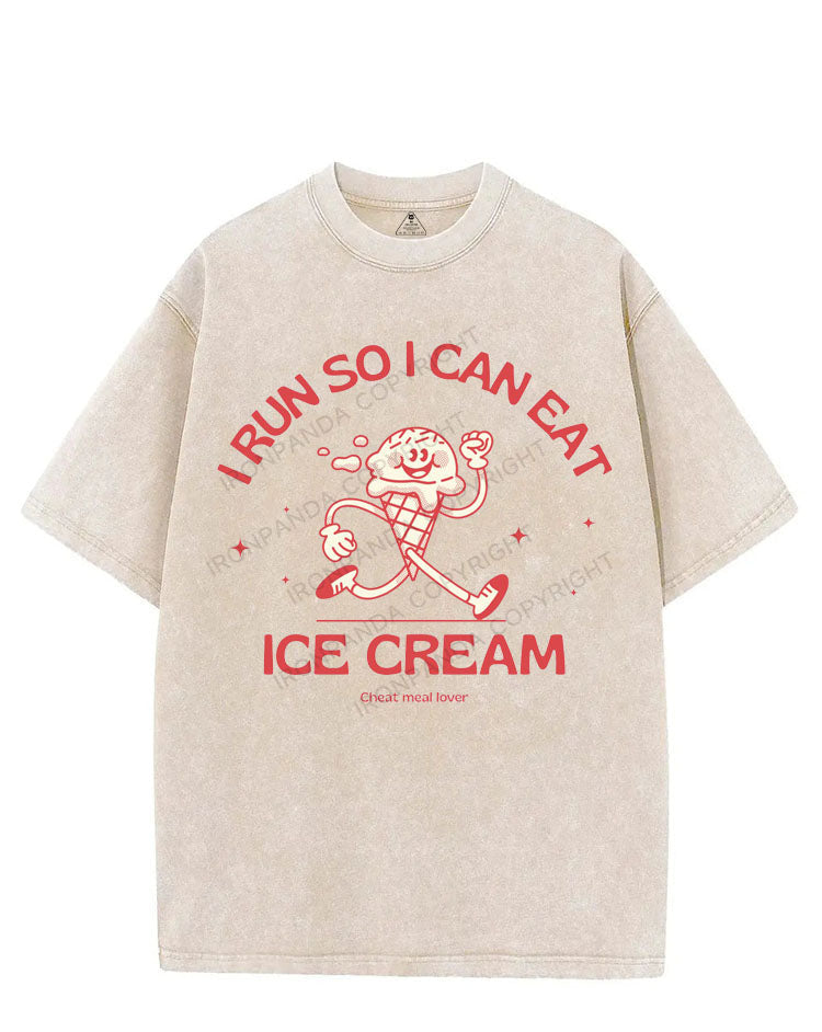 I RUN SO I CAN EAT ICE CREAM VINTAGE GYM SHIRT