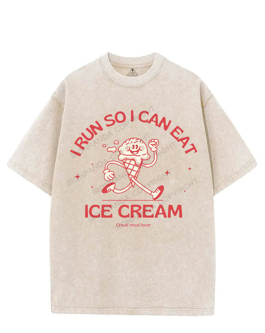 I RUN SO I CAN EAT ICE CREAM VINTAGE GYM SHIRT
