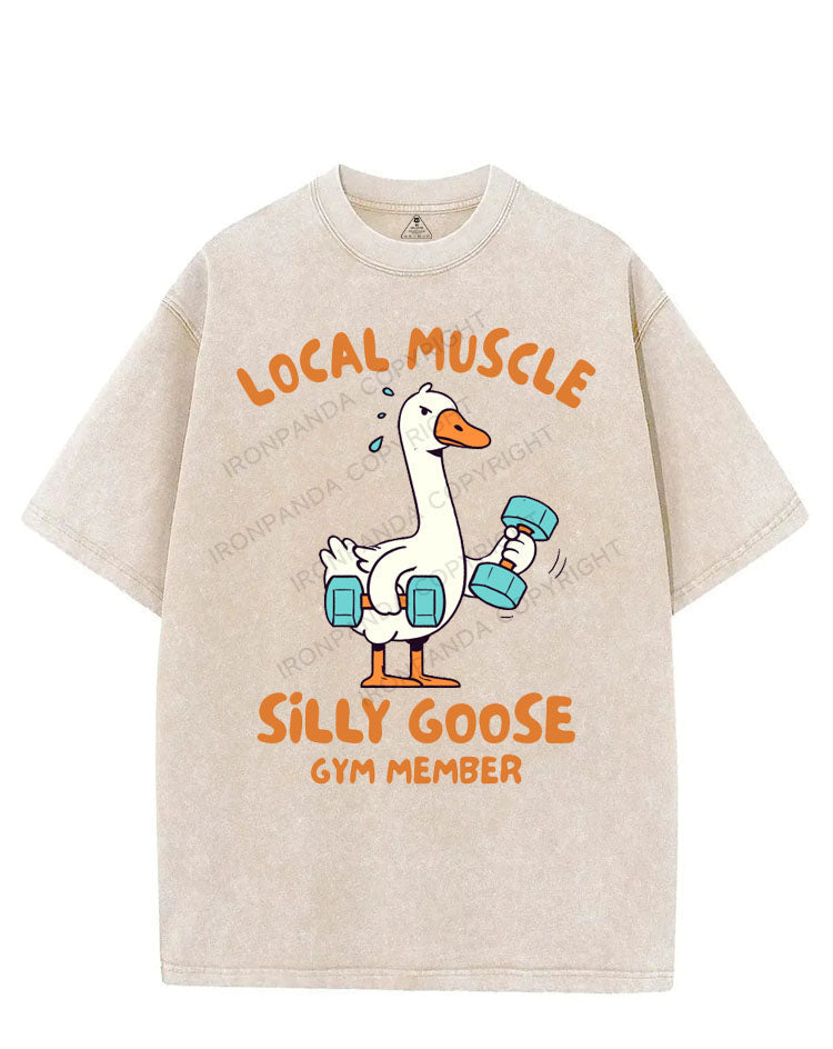LOCAL MUSCLE SILLY GOOSE GYM MEMBER VINTAGE GYM SHIRT
