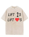 LIFT WEIGHTS LIFT HEARTS VINTAGE GYM SHIRT