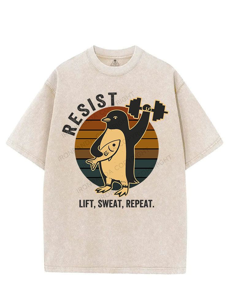 RESIST LIFT, SWEAT, REPEAT VINTAGE GYM SHIRT