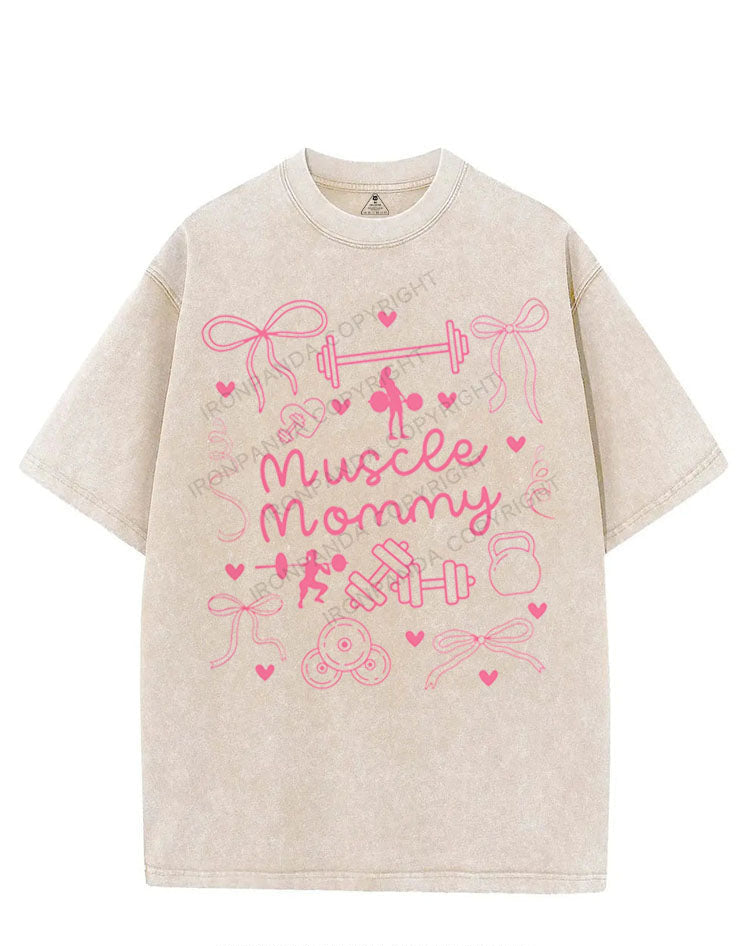 MUSCLE Mom  PINK VINTAGE GYM SHIRT