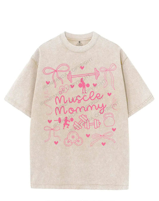 MUSCLE Mom  PINK VINTAGE GYM SHIRT