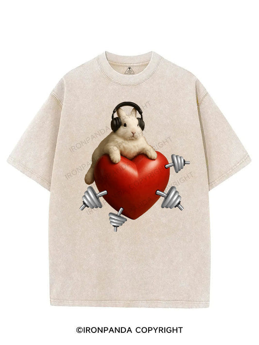 BUNNY GAINS, HEART GAINS VINTAGE GYM SHIRT